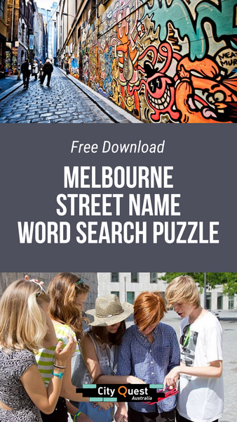 Melbourne Street Name Word Search