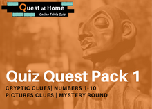 Load image into Gallery viewer, Quest Quiz - Pack 1 - Virtual Game Night Trivia Quiz
