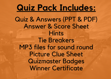 Load image into Gallery viewer, Quest Quiz Pack 4 - At-Home Pub Trivia Quiz